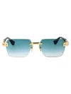 Dita Meta-evo One Sunglasses In Yellow Gold - Arctic Sky Swirl W Turquoise To Clear Gradient