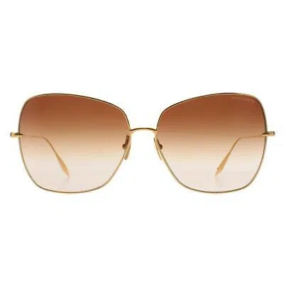 Pre-owned Dita Sunglasses Zazoe Dts145-a-01 Yellow Gold Dark Brown To Clear Gradient