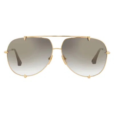 Dita Talon Grey To Clear Gradient With Gold Flash Pilot Unisex Sunglasses 23007d 18k 62