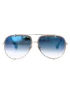 Dita Talon Sunglasses In Silver W/ Dark Grey To Clear - Soft Blue Mirror - Ar