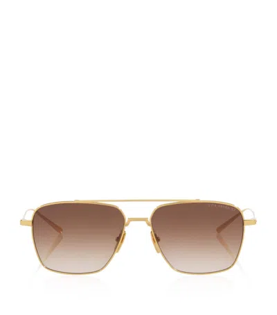 Dita Titanium Artoa 57x Pilot Sunglasses In Gold