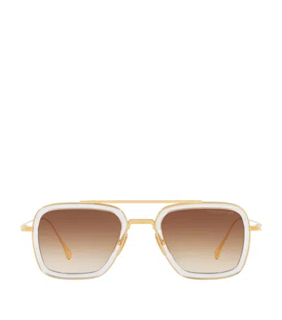 Dita Titanium Flight Aviator Sunglasses In Clear