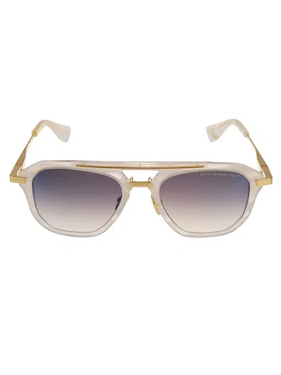 Dita Top Bar Square Glasses In White