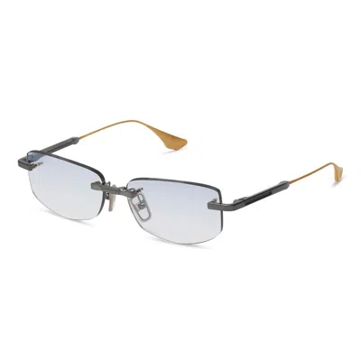 Dita Trysim.75 Blue Wash Gradient Rectangular Unisex Eyeglasses Dtx182-a-03 56 In Metallic