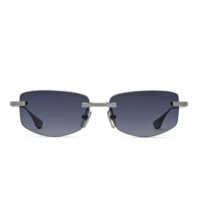 Dita Trysim.75 Rimless Grey Gradient Sunglasses With Metal Temples In Metallic