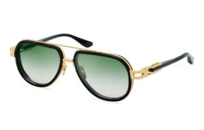 Pre-owned Dita Vastik Dts441-a-01 Yellow Gold Black Green Gradient Sunglasses Authentic