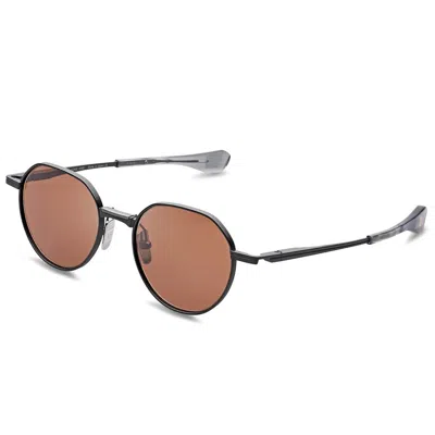 Dita Vers-one Brown Oval Unisex Sunglasses Dts150-a-03 50 In Black