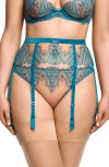 Dita Von Teese Fortunia Suspender Belt In Blue