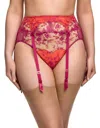 Dita Von Teese Victresse High Waist Suspender In Rubine In Multi