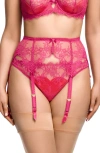 Dita Von Teese Zsa Zsa Lace Garter Belt In Purple