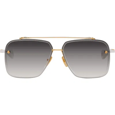 Dita White & Gold Mach-six Sunglasses