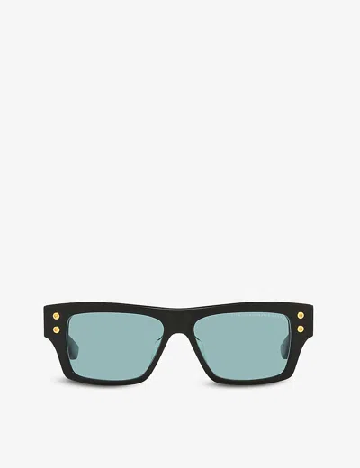 Dita Womens Black Dts407 Grandmaster-seven Rectangular-frame Acetate Sunglasses