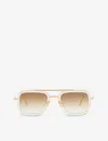 Dita Womens Clear 7806 Flight.006 Square-frame Acetate Sunglasses In Clear