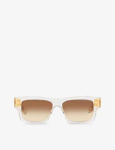 Dita Dts407 Grandmaster-seven Rectangular-frame Acetate Sunglasses In Clear