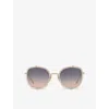 Dita Womens D4000444 Talon Three Dts442 Square-frame Titanium Sunglasses