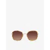 Dita Womens D4000444 Talon Three Dts442 Square-frame Titanium Sunglasses