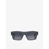 Dita Womens Silver D4000474 Grandmaster-eight Rectangular-frame Acetate Sunglasses In Silver