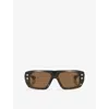 Dita Womens Brown D4000477 Hyper-1183 Rectangular-frame Acetate Sunglasses In Brown