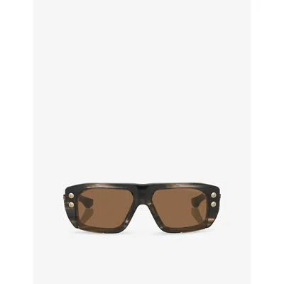 Dita Womens Brown D4000477 Hyper-1183 Rectangular-frame Acetate Sunglasses