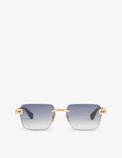 Dita Womens Gold D4000423 Square-frame Metal Sunglasses