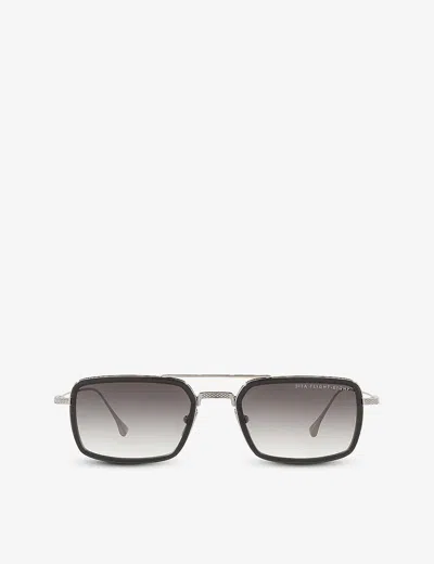 Dita Dts134-53-01-z Flight.008 Rectangular Acetate And Titanium Aviator Sunglasses In Grey