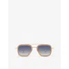Dita Womens Pink D4000418 Aviator-frame Metal Sunglasses In Pink