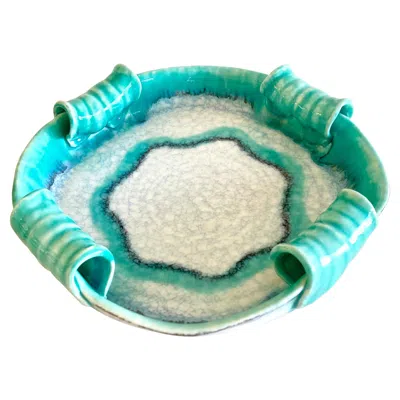 Pre-owned Ditmar Urbach Large Czech Art Deco Alienware Bowl By  (1919-1938) In Blue