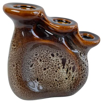 Pre-owned Ditmar Urbach Mid-century Modern Triple Candle Holder By , Czechoslovakia, 1960s In Brown