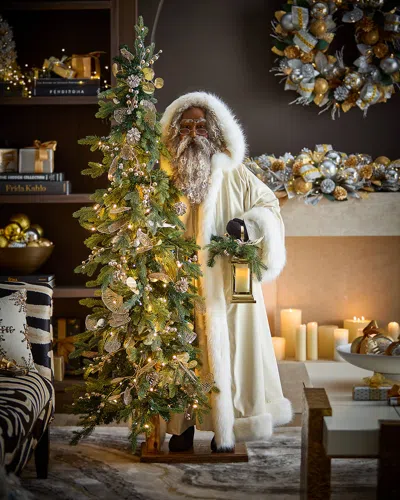 Ditz Designs By The Hen House All That Sparkles Black Santa Christmas Decor, 57"