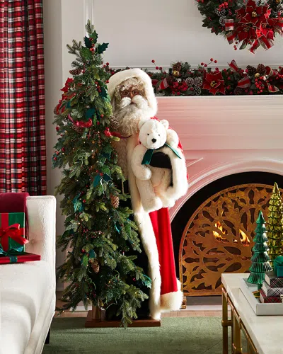 Ditz Designs By The Hen House Life-size Christmas Jubilee Black Santa, 57" In Red