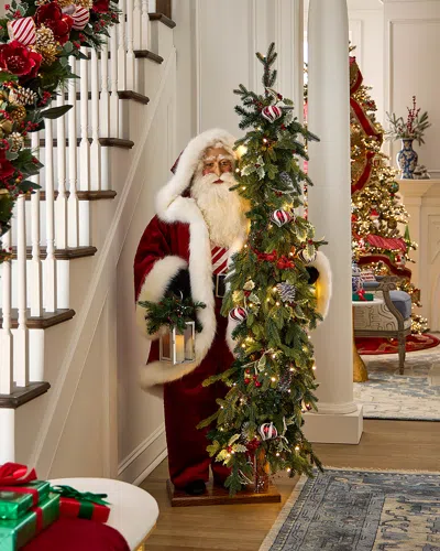 Ditz Designs By The Hen House Peppermint Cheer Life-size Santa, 57"