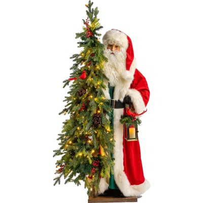 Ditz Designs Winter Wonderland Santa Claus Figurine In Green