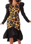 Diva Luna Bubble Couture Dress In Black/mustard In Black
