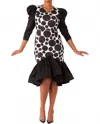 Diva Luna Bubble Couture Dress In Black/white In Brown