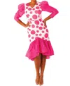Diva Luna Bubble Couture Dress In Fuchsia/white In Pink