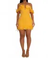 Diva Petal Provocateur Floral Mini Dress In Yellow In Yellow