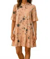 Diva Usa Floral Dress In Peach In Brown