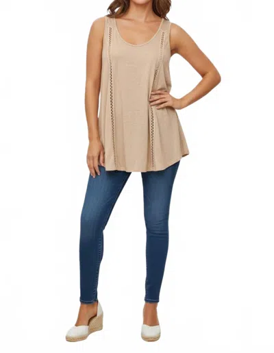 Diva Usa Neutral Sleeveless Top In Beige In Brown