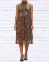 Diva Usa Print Sleeveless Maxi Dress In Animal Less Red In Multi