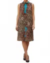 Diva Usa Print Sleeveless Maxi Dress In Animal Turquoise In Animal Print