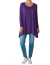 Diva Usa Sibella Pleated Front Long Sleeve Blouse In Purple In Purple