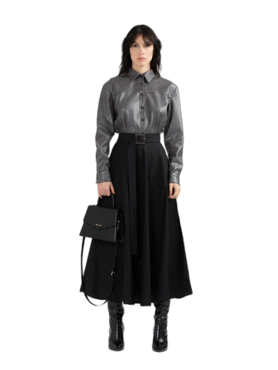 Divalo Aimee Circle Cotton Skirt In Black