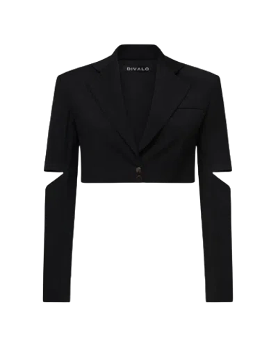 Divalo Palmira Crop Blazer In Black