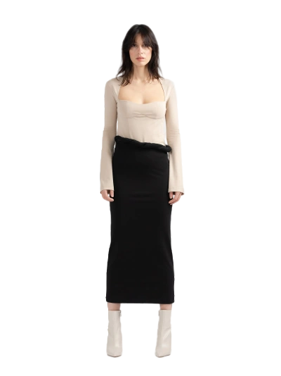 Divalo Draas Jersey Skirt In Black