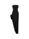 RUFFLED ASYMMETRIC MIDI DRESS