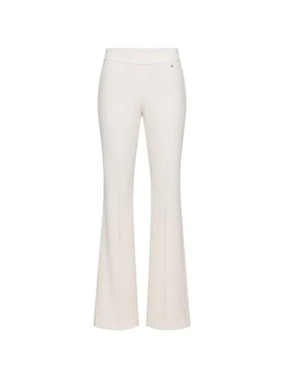 Divedivine High-waisted Flare Trousers In White