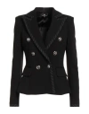 Divedivine Woman Blazer Black Size 6 Rayon, Nylon, Elastane In Black