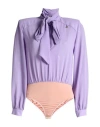 Divedivine Woman Bodysuit Lilac Size 8 Polyester In Purple