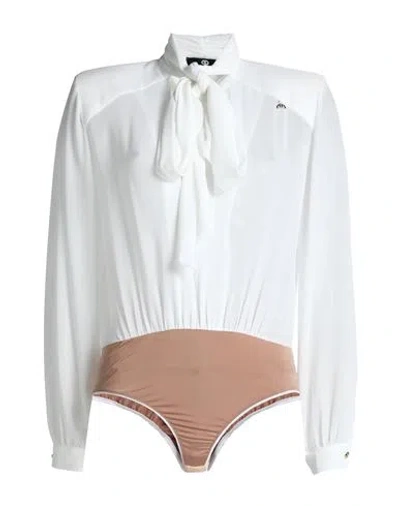 Divedivine Woman Bodysuit White Size 6 Polyester