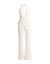 Divedivine Woman Jumpsuit Cream Size 8 Polyester, Elastane